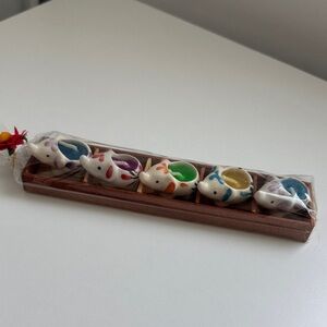 Ceramic Decorative Tiny Candle in a Multicolor